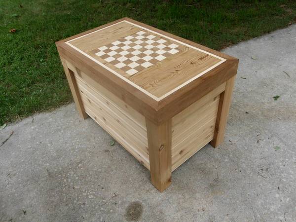 Here are two examples of custom made sea chest with inlaid chessboard. Built to last hundreds of years with proper care! (3)