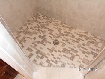 After Ceramic Tile Flooring of a Shower in Dunwoody, GA